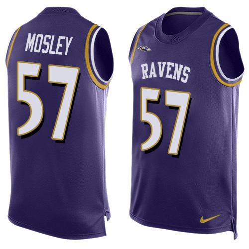 Nike Ravens #57 C.J. Mosley Purple Team Color Men's Stitched NFL Limited Tank Top Jersey - Click Image to Close